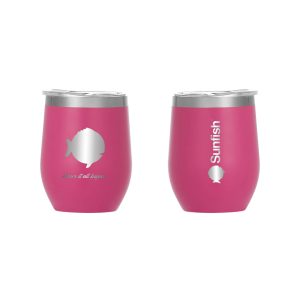 Sunfish 12 oz Vacuum Insulated Wine Tumbler, Hot Pink