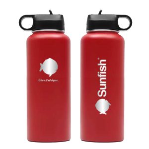 Sunfish 40 oz Vacuum Insulated Water Bottle, Red