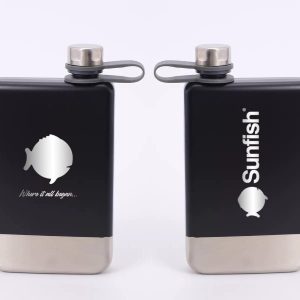 Sunfish 9 oz Vacuum Insulated Hip Flask, Black