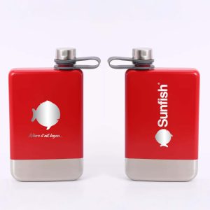 Sunfish 9 oz Vacuum Insulated Hip Flask, Red