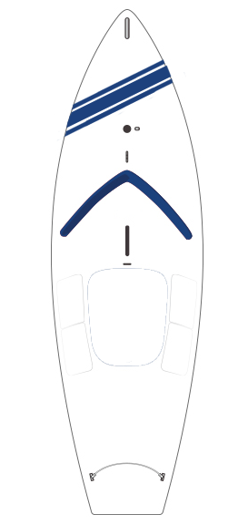 SERO Sailing, Sunfish Sailboat White Hull & Deck, Blue Stripe/Coaming