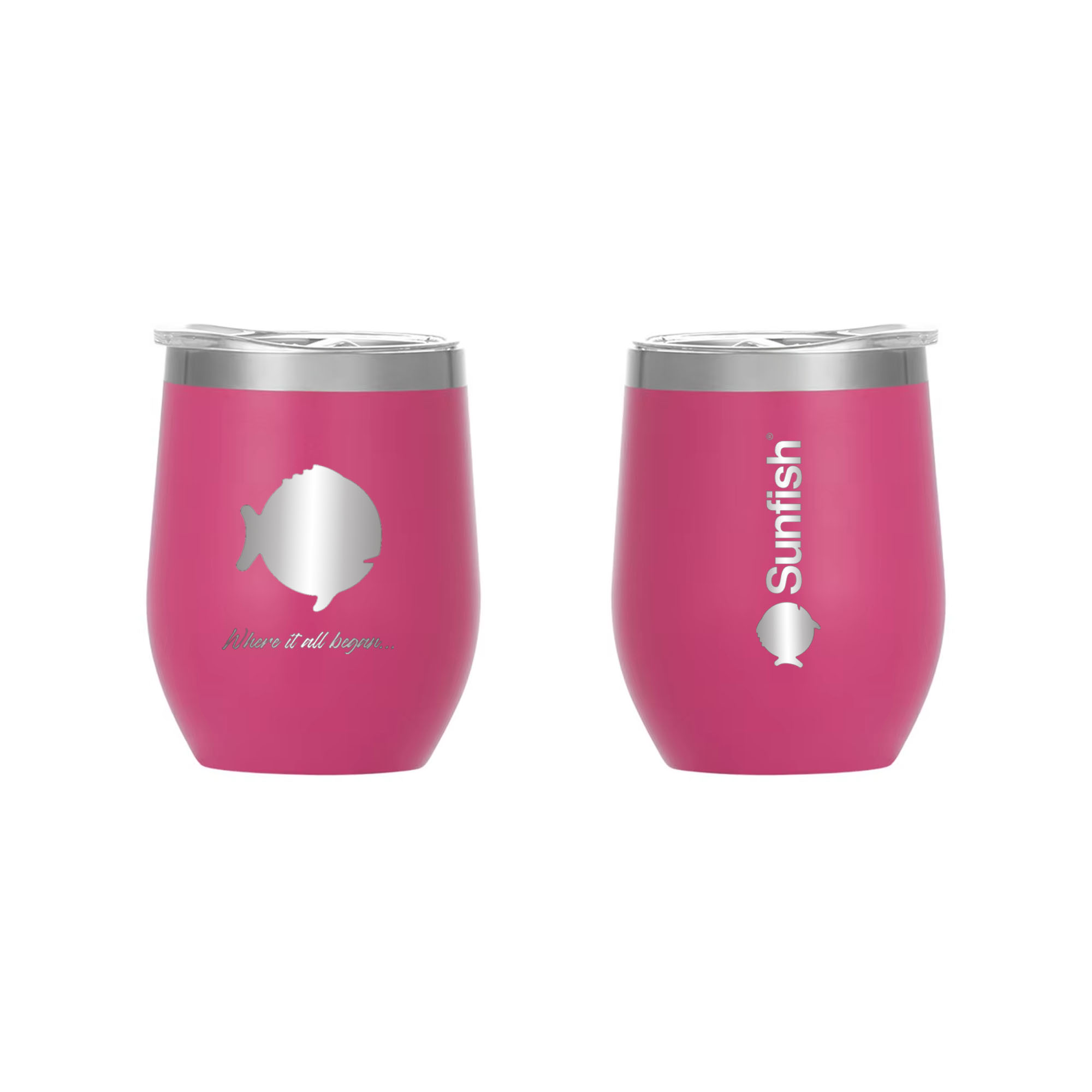 Sunfish 12 oz Vacuum Insulated Wine Tumbler, Hot Pink