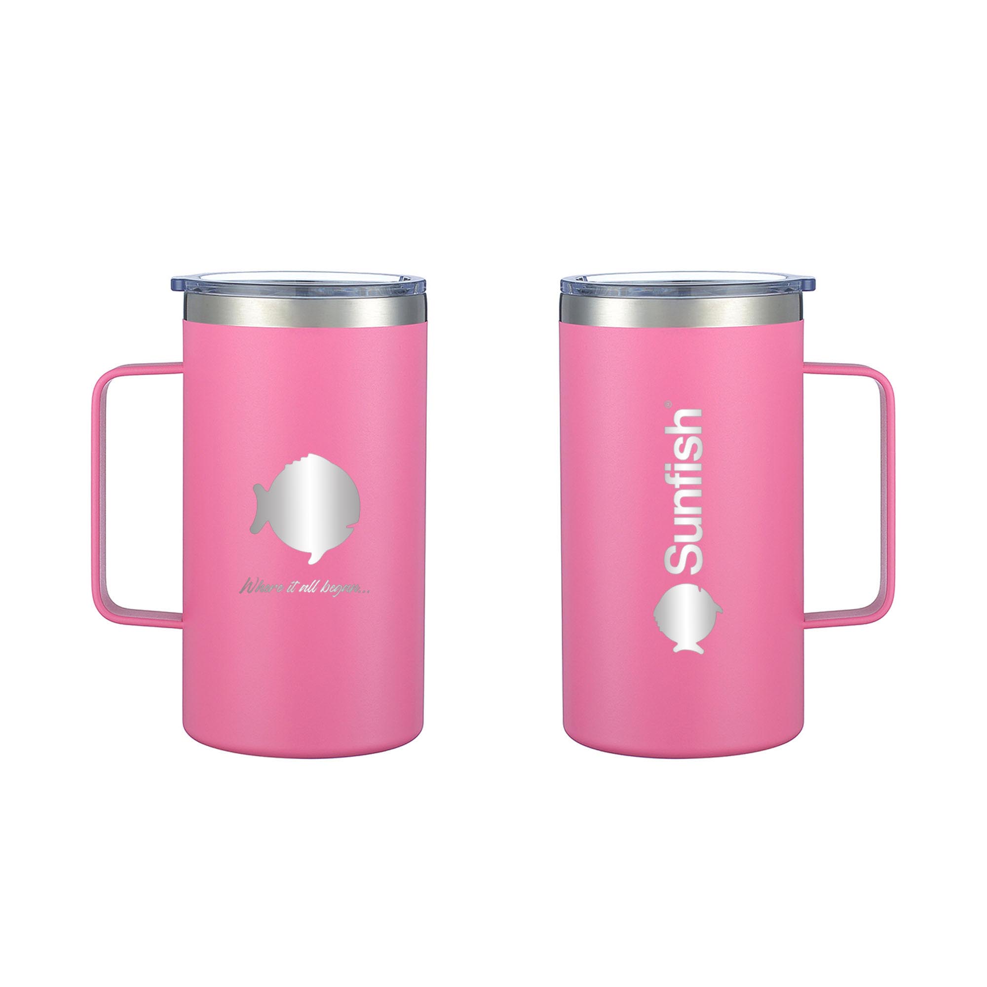 Sunfish 24 oz Vacuum Insulated Mug with Handle, Light Pink