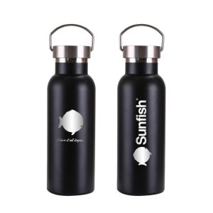 Sunfish 17 oz Vacuum Insulated Water Bottle, Black