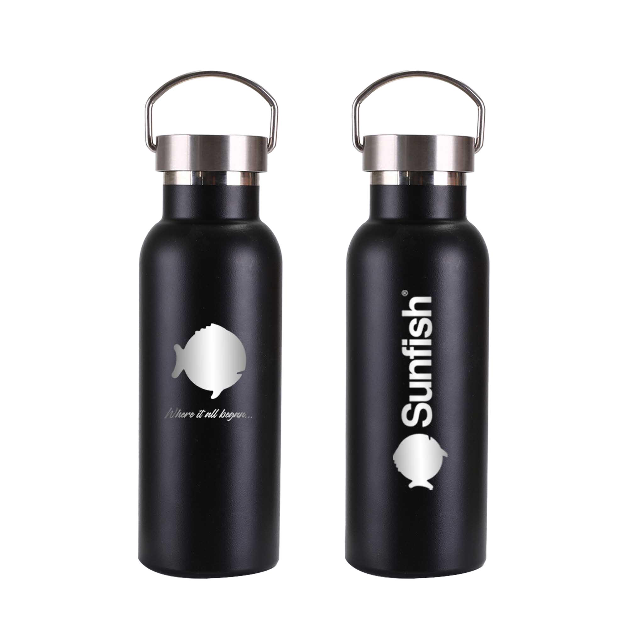Sunfish 17 oz Vacuum Insulated Water Bottle, Black