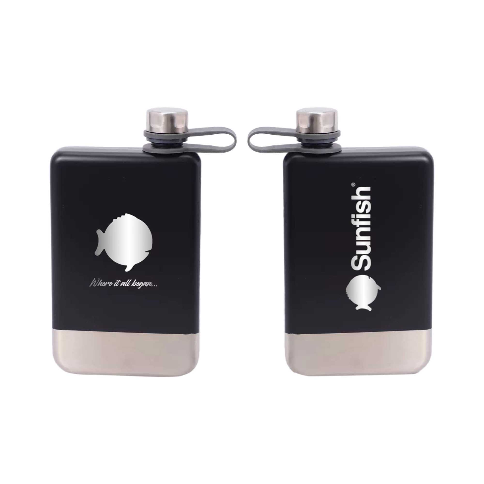 Sunfish 9 oz Vacuum Insulated Hip Flask, Black