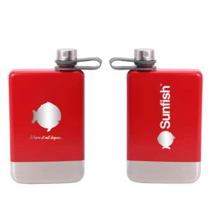 Sunfish 9 oz Vacuum Insulated Hip Flask, Red