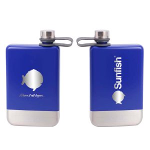 Sunfish 9 oz Vacuum Insulated Hip Flask, Blue