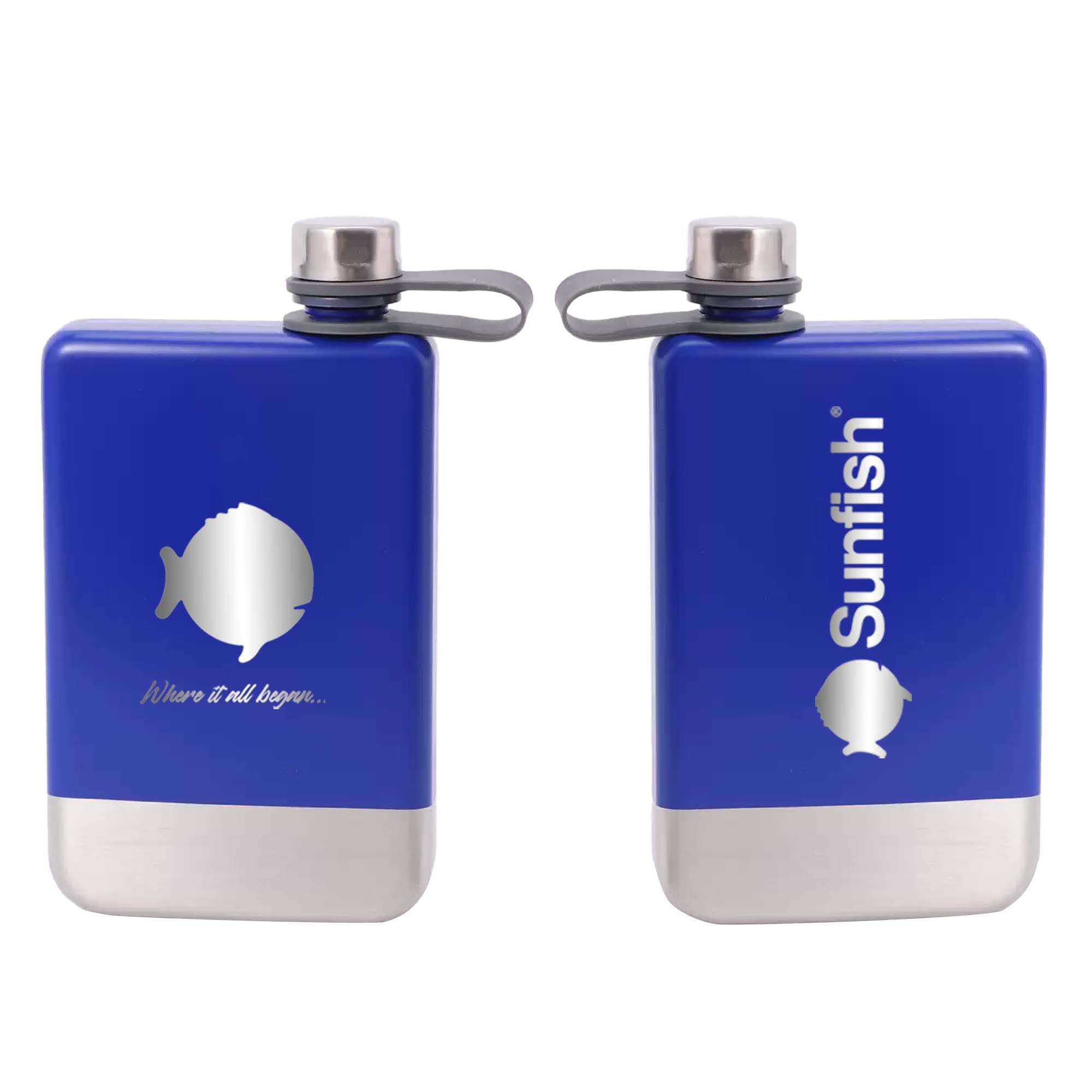 Sunfish 9 oz Vacuum Insulated Hip Flask, Blue
