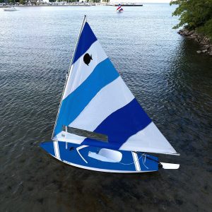 SERO Sailing, Sunfish Sailboat Century Edition, All Blue Deck w/White Stripes