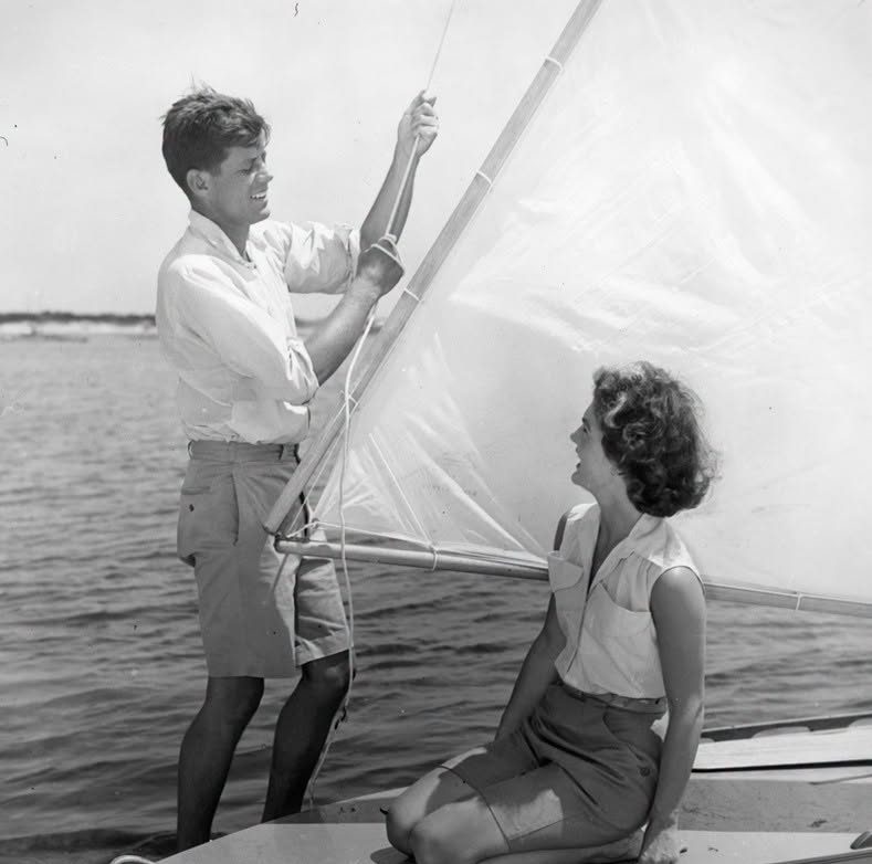 John F. Kennedy and Jacqueline Bouvier during their "Engagement Weekend," June 26-28, 1953.